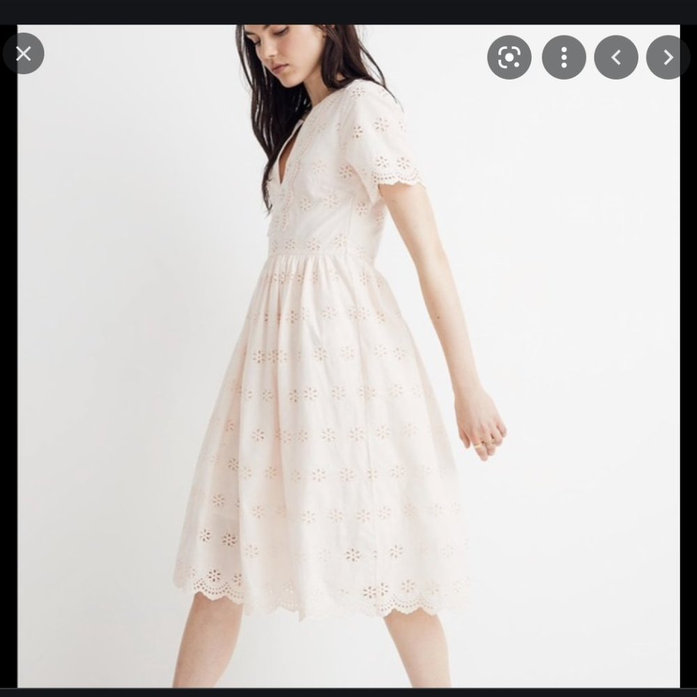 Madewell Pink Eyelet Short Sleeve Dress Size 2
